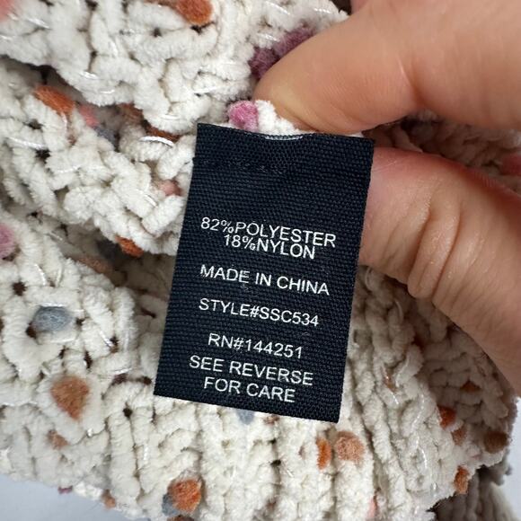 Moon & Madison Cream Confetti Knit Open Front Cropped Cardigan - Picture 8 of 9